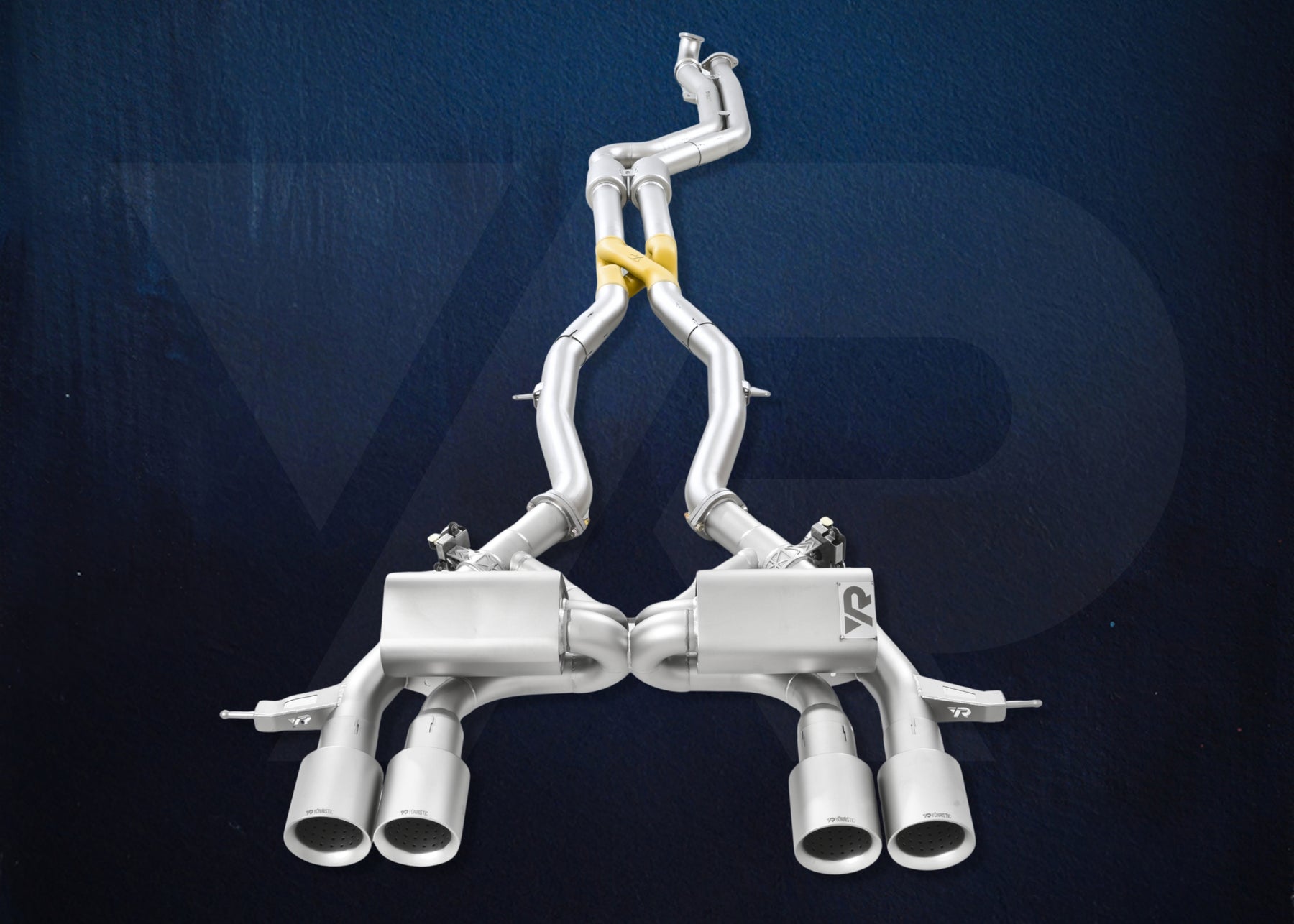 VANTA GOLD EVO complete exhaust with dual resonators and X-pipe axle-back